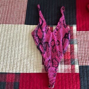 Fashion nova snake print mesh bodysuit